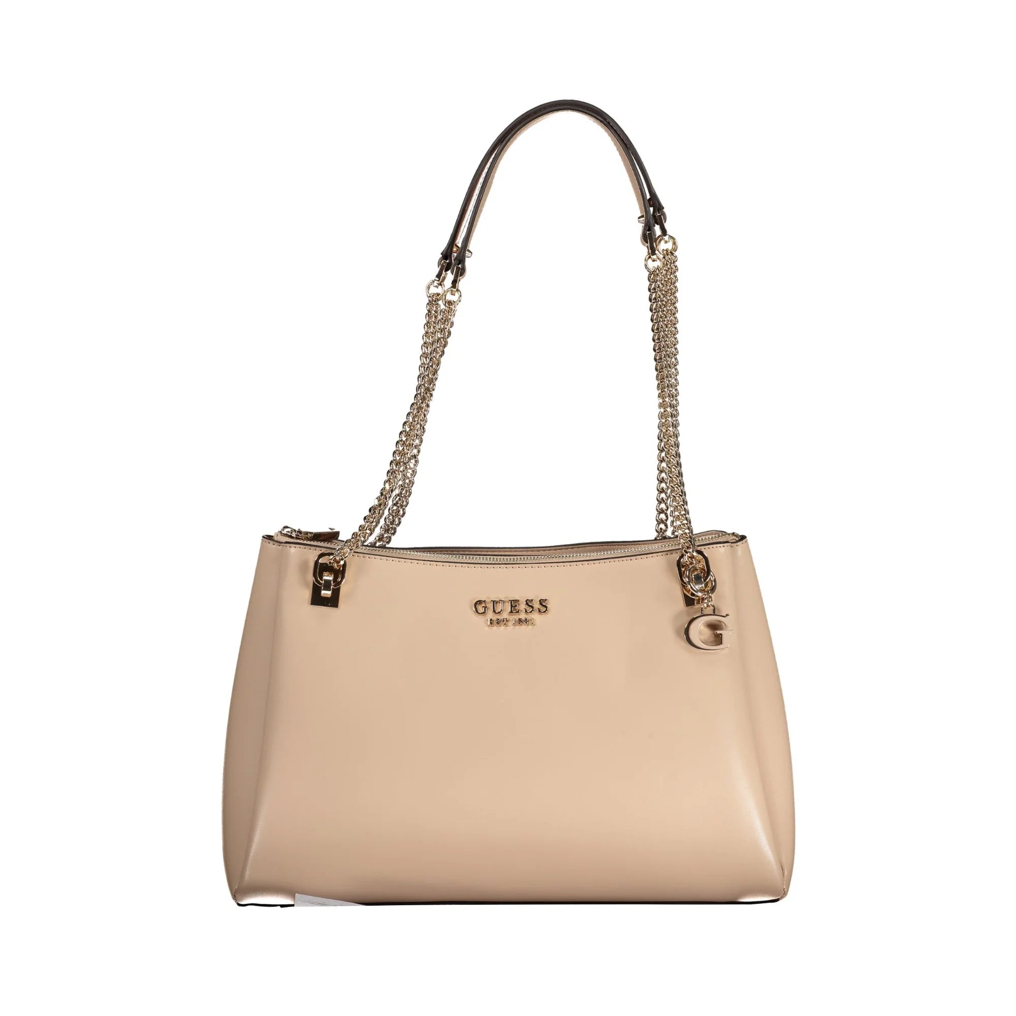 GUESS JEANS Borsa Donna Eliette Beige a Spalla con Catena e Zip Borse - foto prodotto